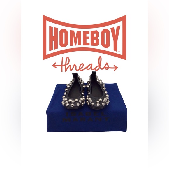 Isabel Marant Black Flats with Silver Embellishments - Picture 1 of 6